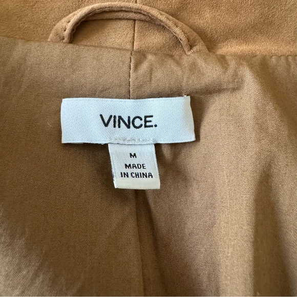 Vince Suede Scuba Jacket Leather Jacket Cognac Medium M - Picture 7 of 11